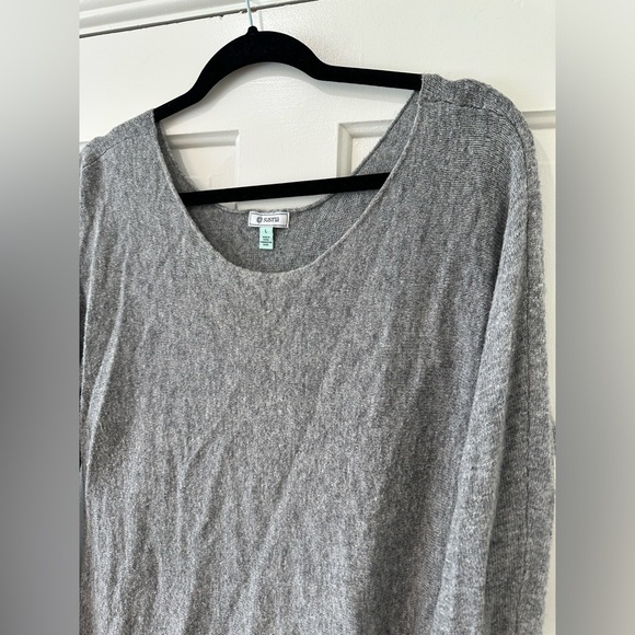 Susana mixed wool soft low scoop neck off the shoulder sweater top blouse - Picture 3 of 13